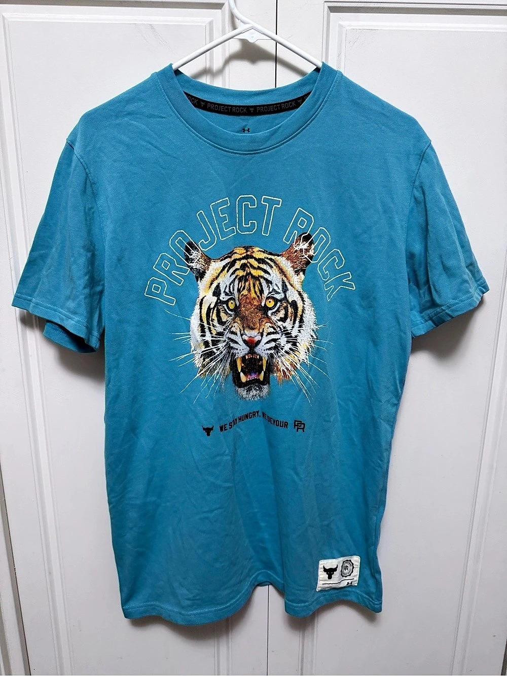 Under Armour Project Rock Graphic Tee in Blue Size Small Like New